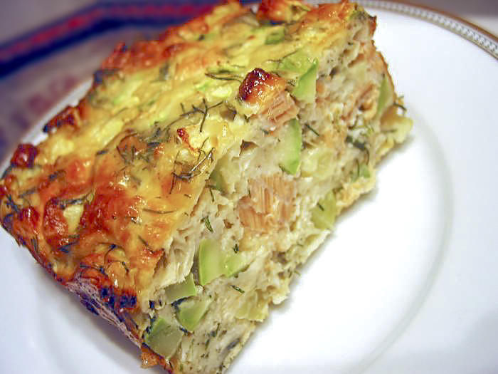Киш с тунцом и кабачками