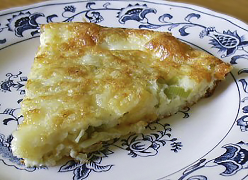 Киш с пореем и сыром