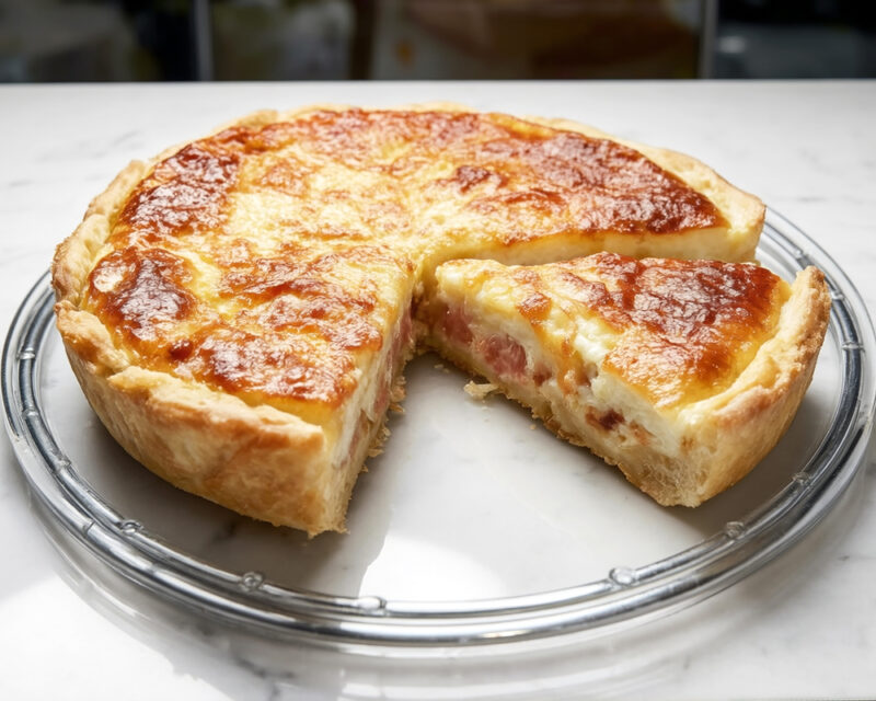 Лотарингский пирог (киш лорен) с лососем