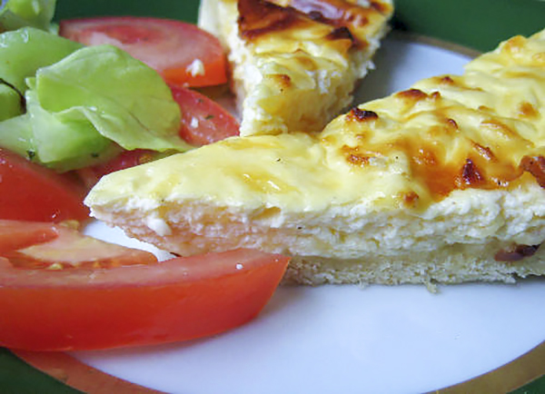 Киш с творогом и сыром