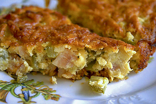 Кукурузный пирог с ветчиной