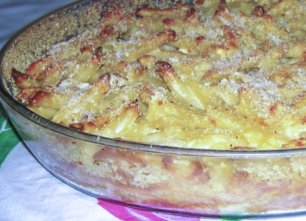 Макароны, запеченные с сыром и сливками