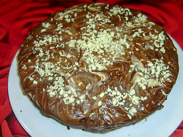 Шоколадный кекс с грушами