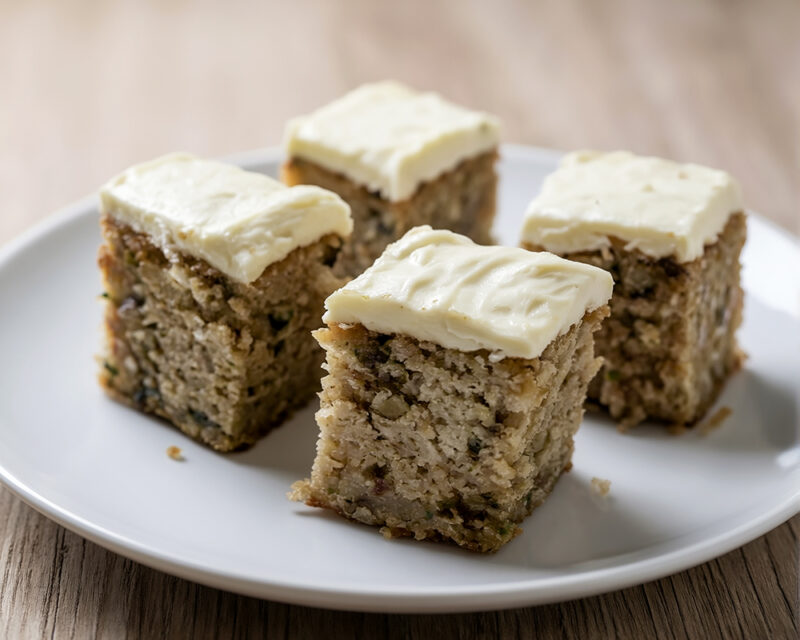 Кекс с яблоками, цуккини и фростингом из сливочного сыра