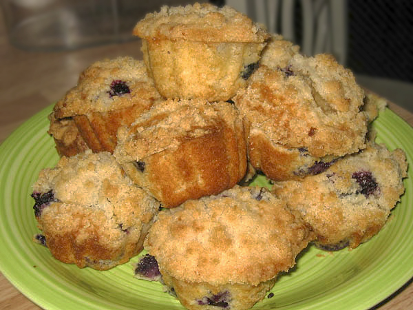 Маффины с черникой (голубикой) и штрейзелем