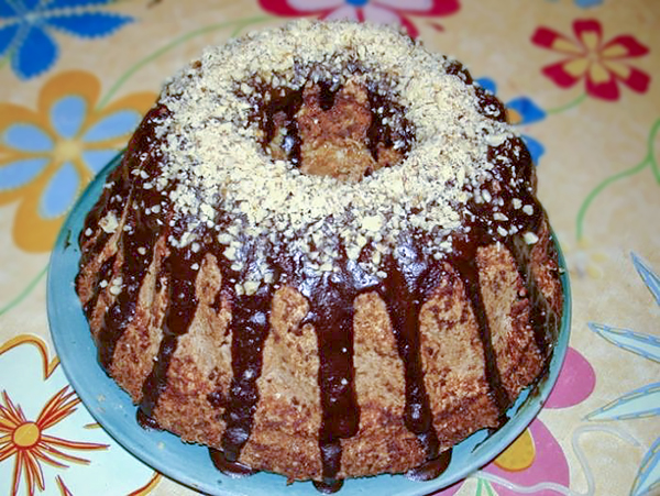 Мандариновый кекс с изюмом в шоколадной глазури