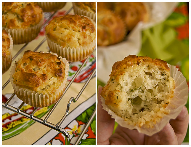 Маффины с сыром и зеленью