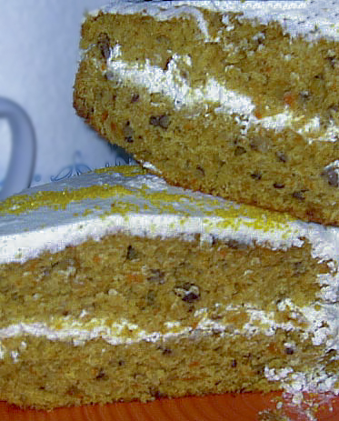 Морковно-тыквенный кекс с апельсиновой глазурью