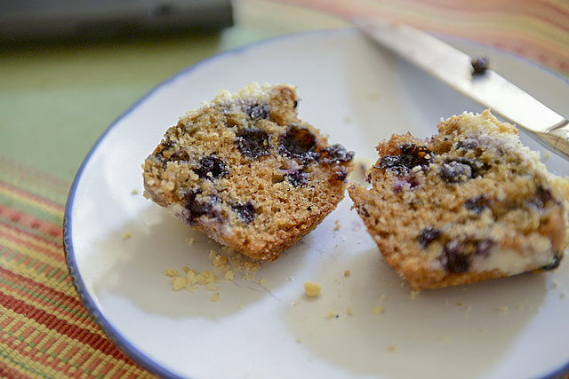 Маффины с черникой из булочной Бушон