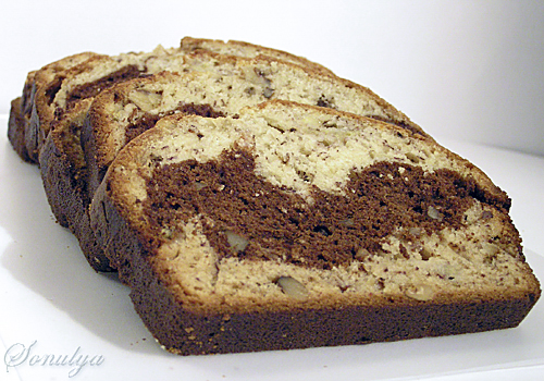 Мраморный банановый кекс