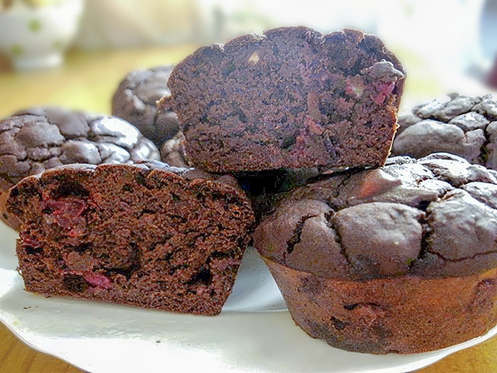 Шоколадные маффины с фасолью