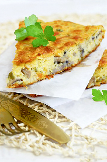 Заварной пирог с грибами