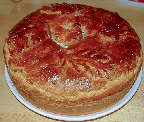 Пирог с красной рыбой