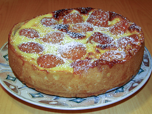 Творожный пирог с абрикосами