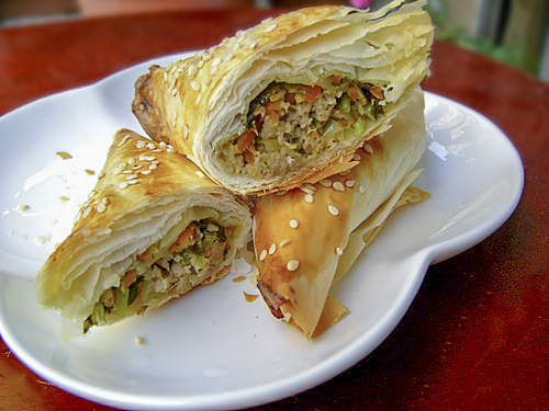 Пирожки из фило с мясом