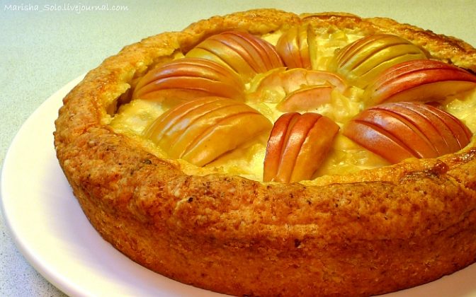 Яблочный пирог на творожном тесте