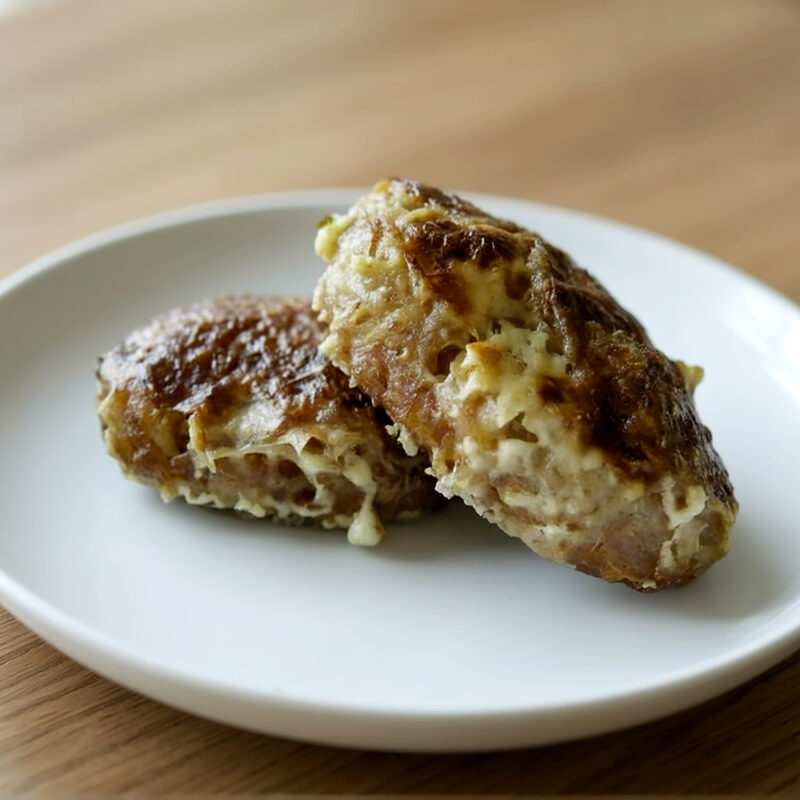 Картофельно-мясные котлеты в сметанном соусе