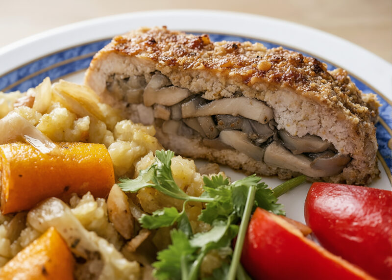Мясо, фаршированное грибами