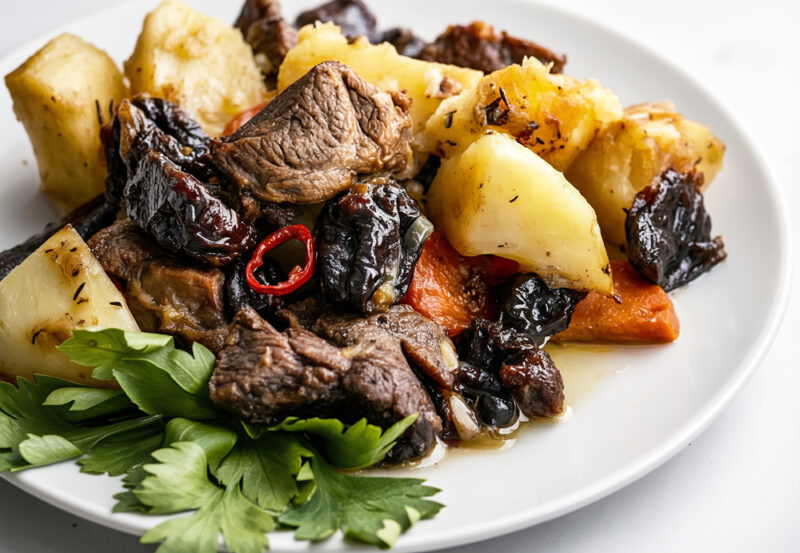 Баранина с картофелем и черносливом