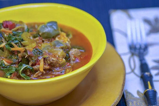 Баранина, тушенная с овощами