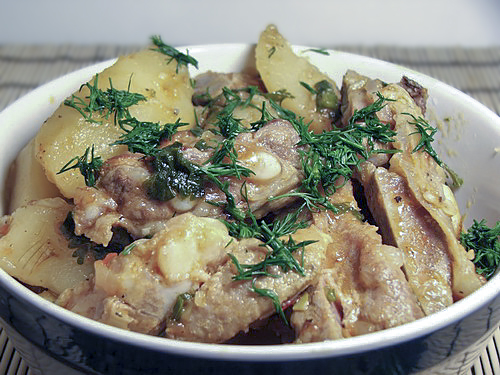 Жаркое из свиных ребрышек