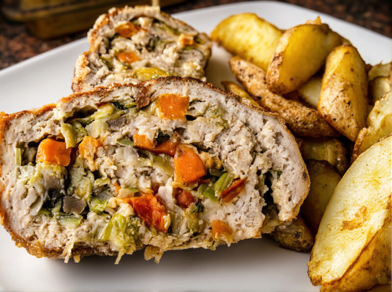 Фаршированный мясной рулет