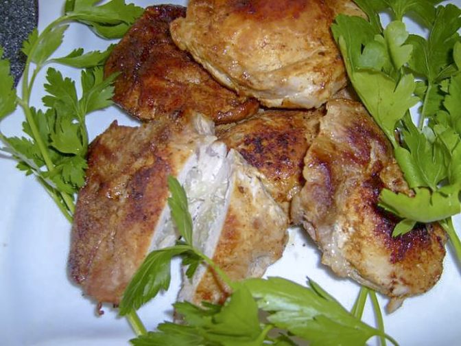 Свиные кармашки с луковой начинкой