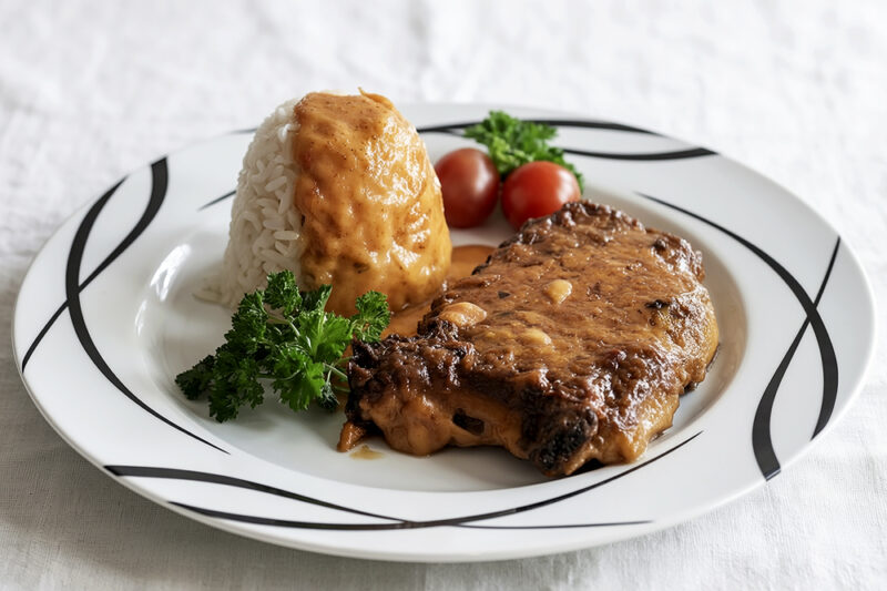 Свиные отбивные под цыганским соусом (Zigeunerschnitzel)