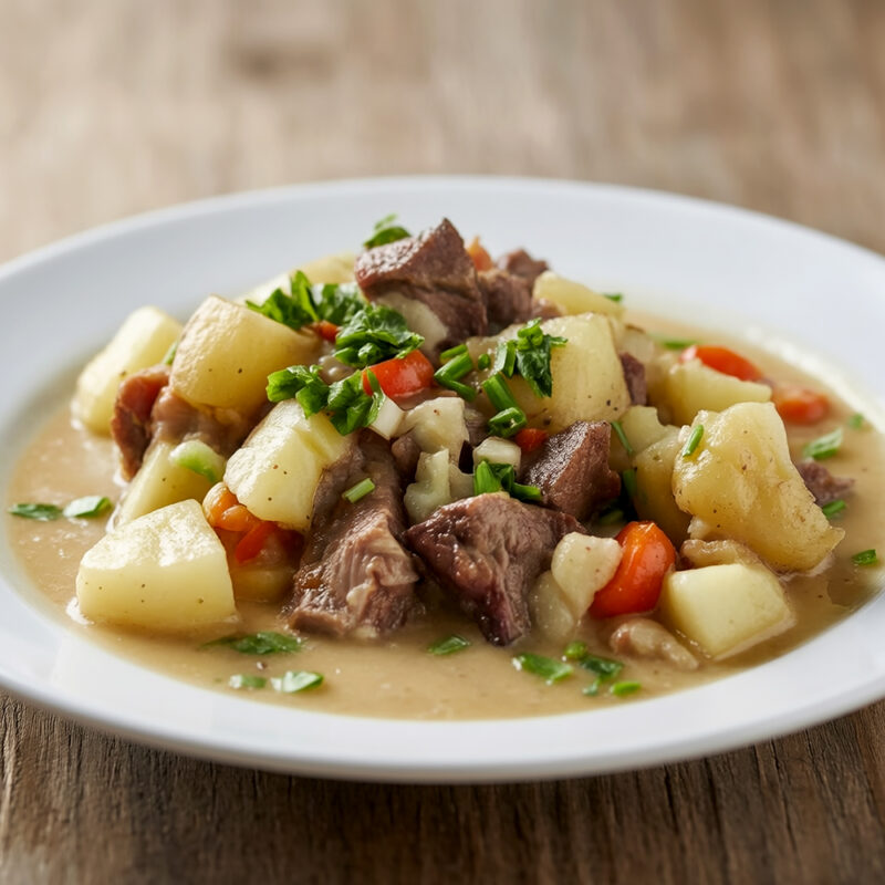 Жаркое из говядины с яблочным соком (Apple Cider Beef Stew)