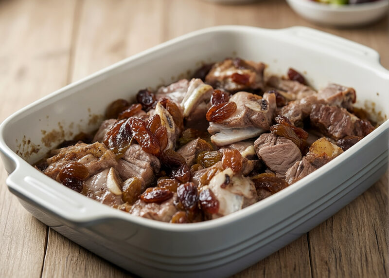 Tелячьи рёбрышки с изюмом