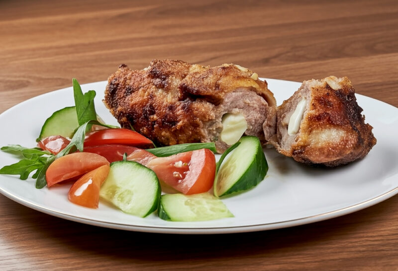 Рулетики из свинины с сыром и яйцом