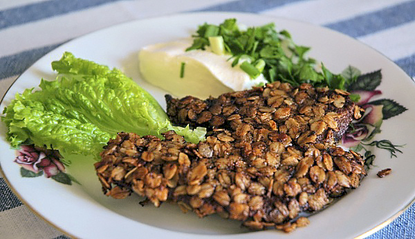 Жареная печень в овсяной панировке