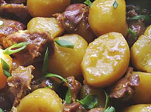 Жаркое из куриных желудков