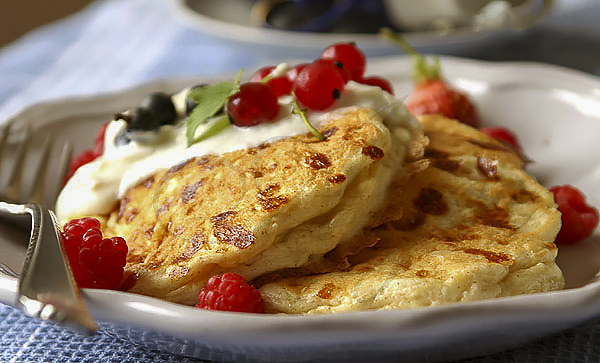 Оладьи с зерненым творогом