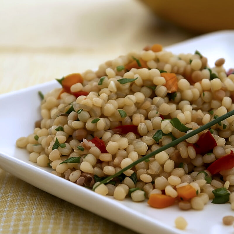 Израильский кускус (птитим) с овощами