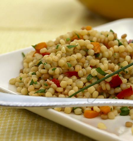 Израильский кускус (птитим) с овощами