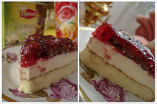 Ягодный торт с творожно-ванильным кремом