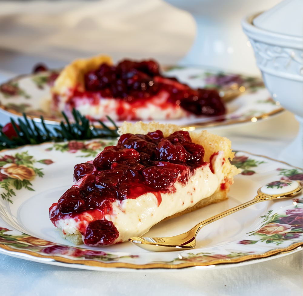 Торт с медовым муссом и клюквенным желе