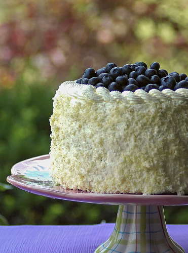 Шифоновый торт с лаймовым курдом и черникой