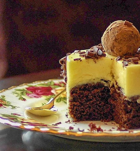 Шоколадно-лимонные пирожные с трюфелями