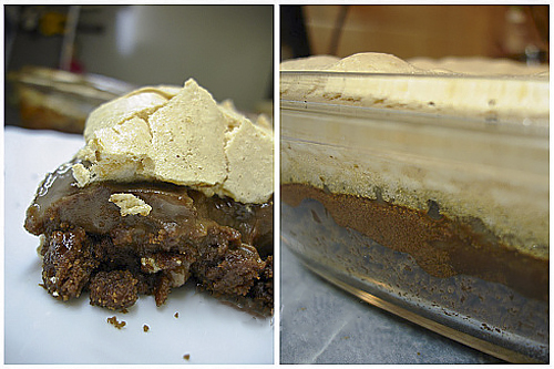 Торт с шоколадным кремом патисьер и меренгой