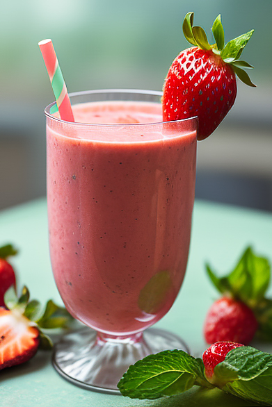 Бананово-ягодный смузи с мелиссой